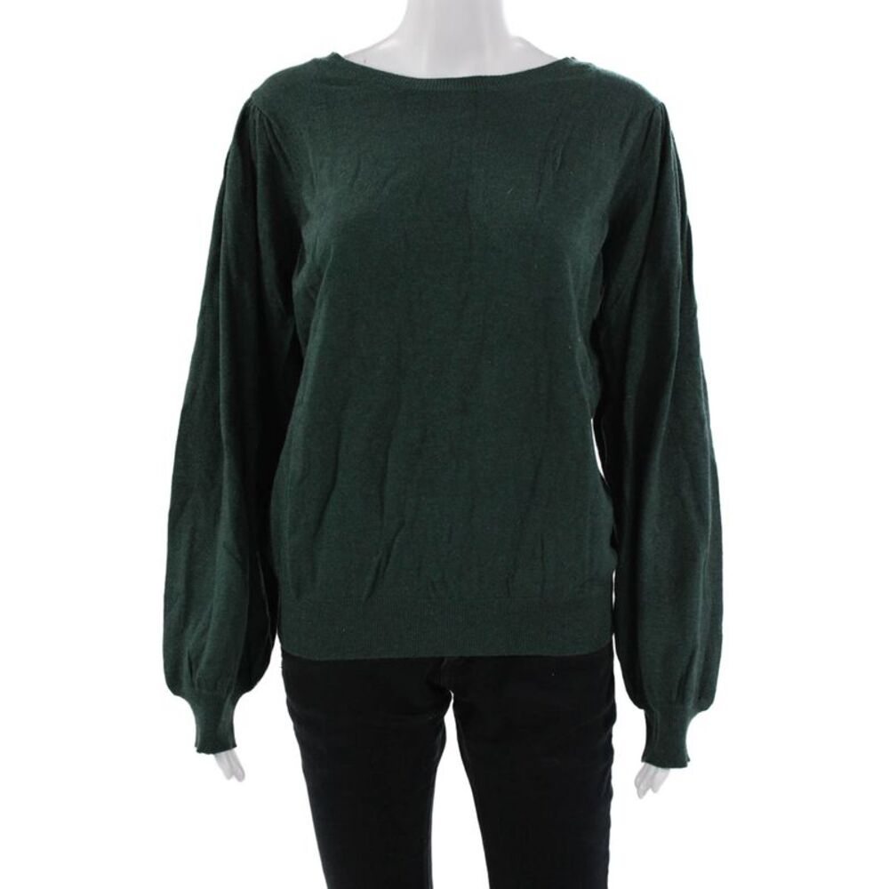 Molly Bracken Women Pullover Sweater Green Long Sleeve Size M